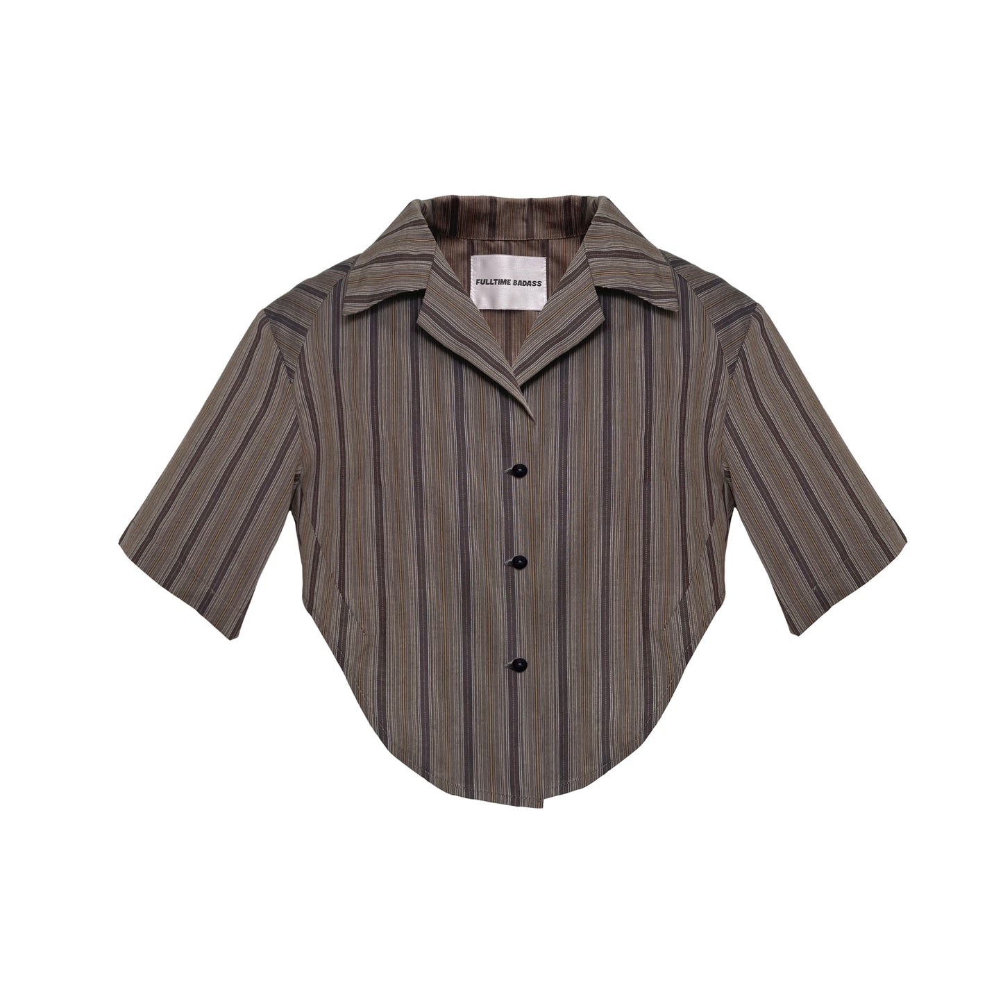 STRIPPED HAWAII SHIRT BROWN