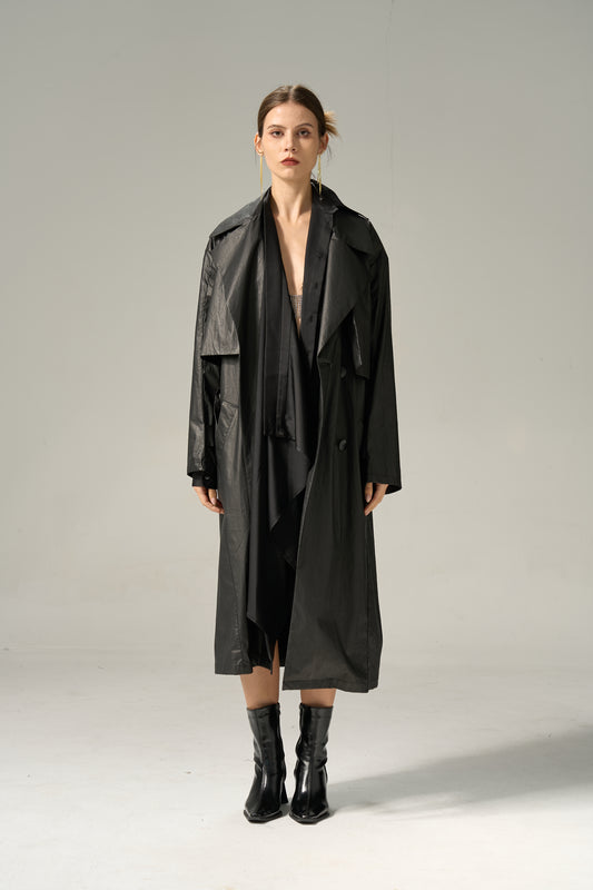 CANVAS TRENCH COATS BLACK