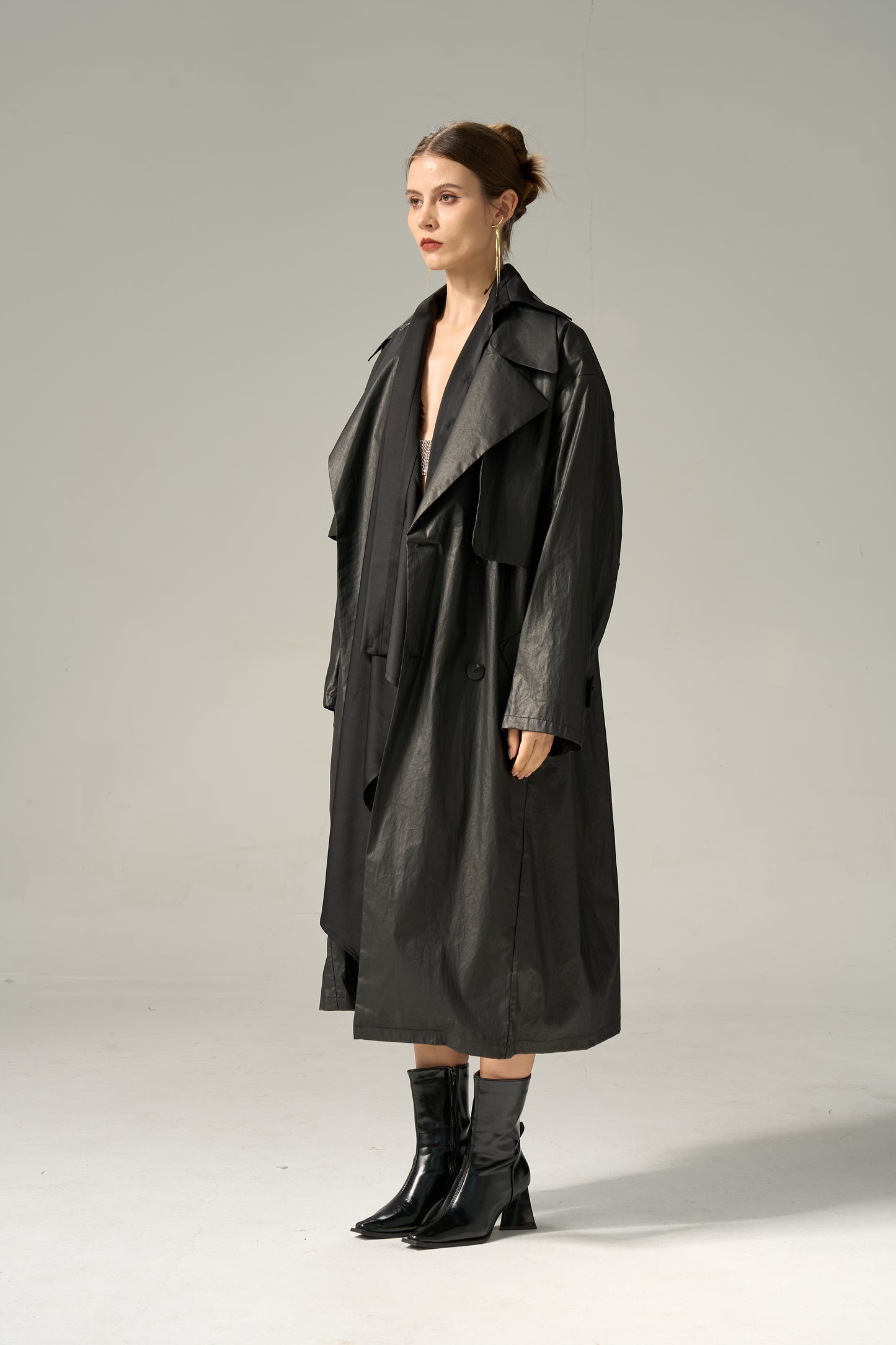 CANVAS TRENCH COATS BLACK