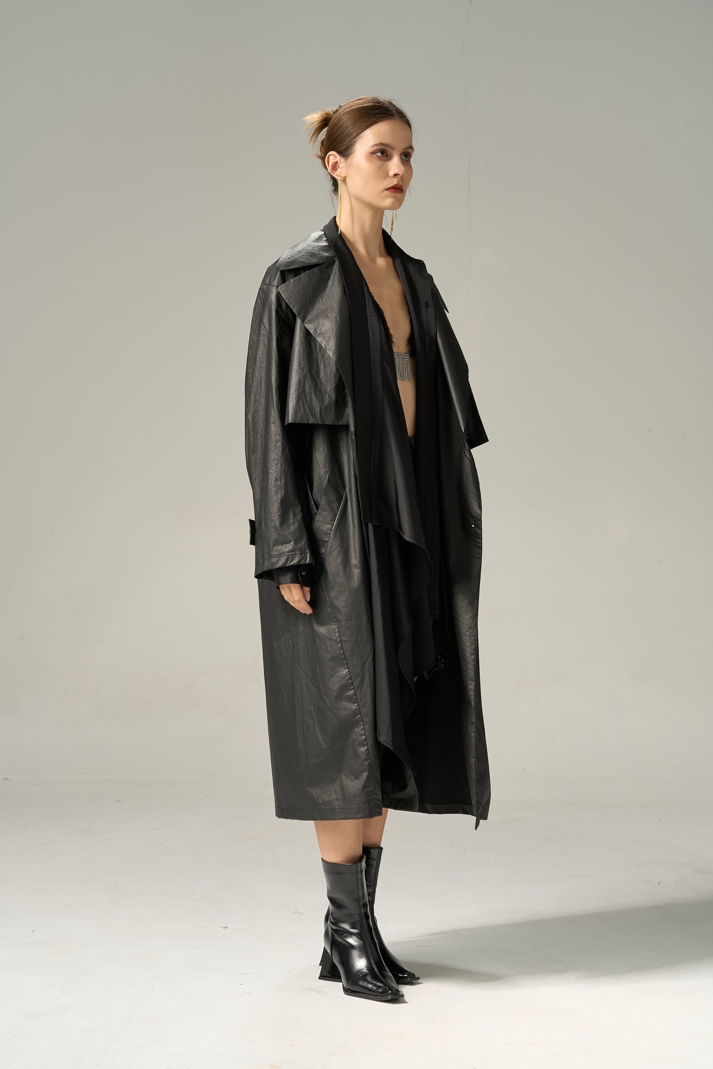 CANVAS TRENCH COATS BLACK