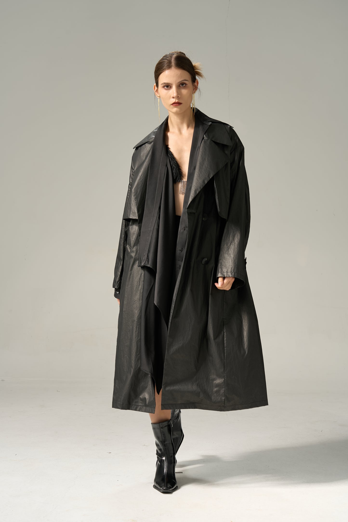 CANVAS TRENCH COATS BLACK