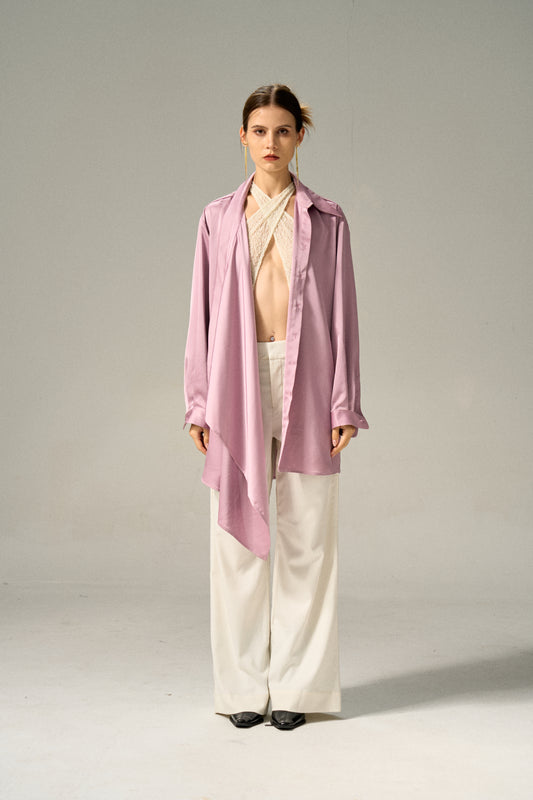 SILKY DRAPED SHIRT TARO