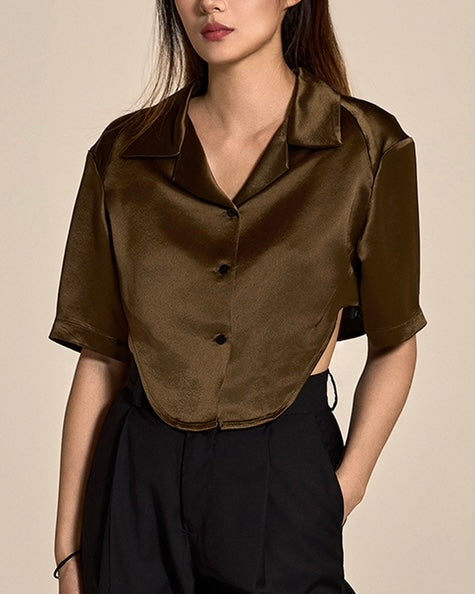 SILKY ACETATE HAWAII SHIRT OLIVE