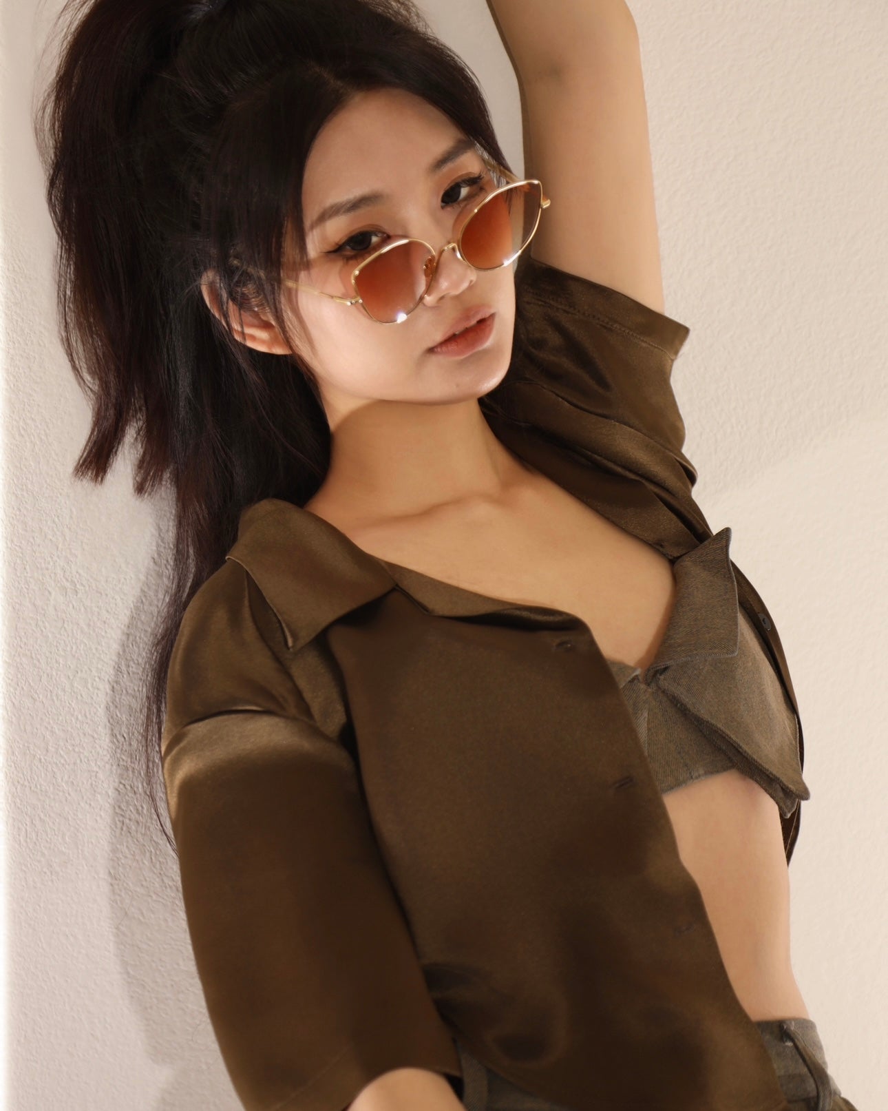 SILKY ACETATE HAWAII SHIRT OLIVE