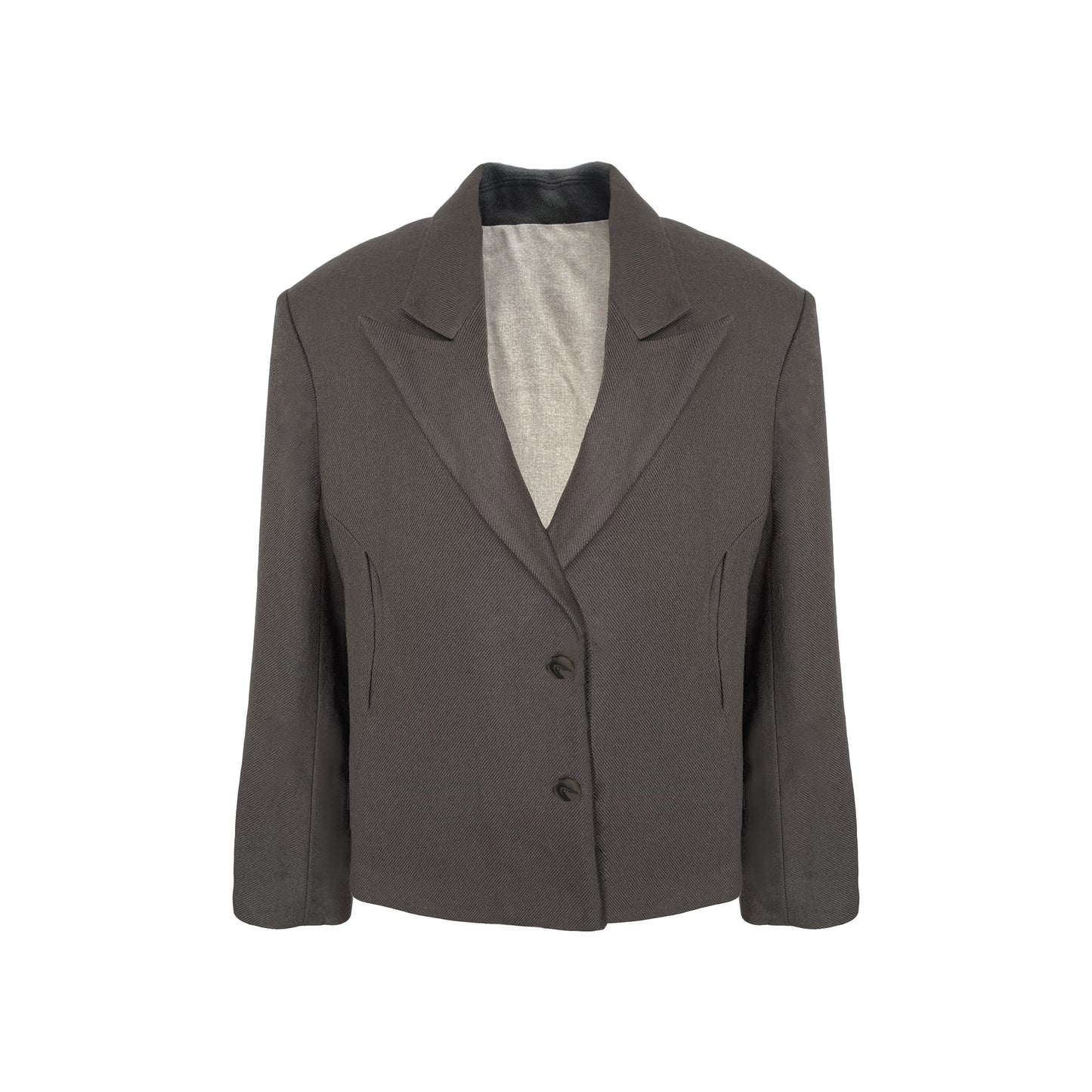 WOOL VINTAGE CUTOUT BLAZER BROWN