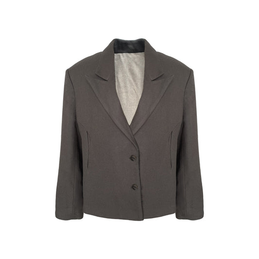 WOOL VINTAGE CUTOUT BLAZER BROWN