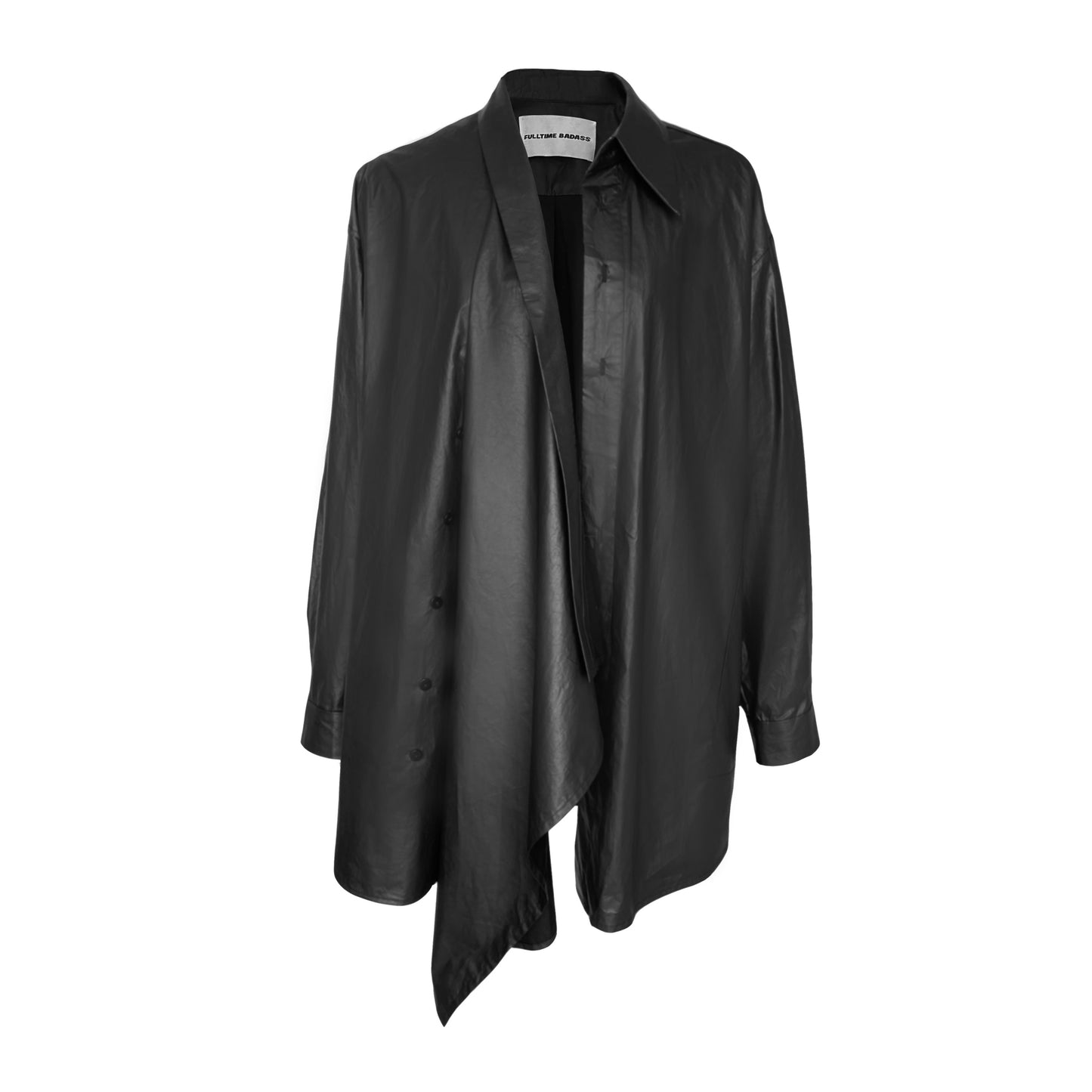 CANVAS DRAPED SHIRT BLACK