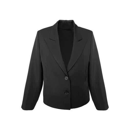 WOOL CUTOUT TAILORED BLAZER BLACK