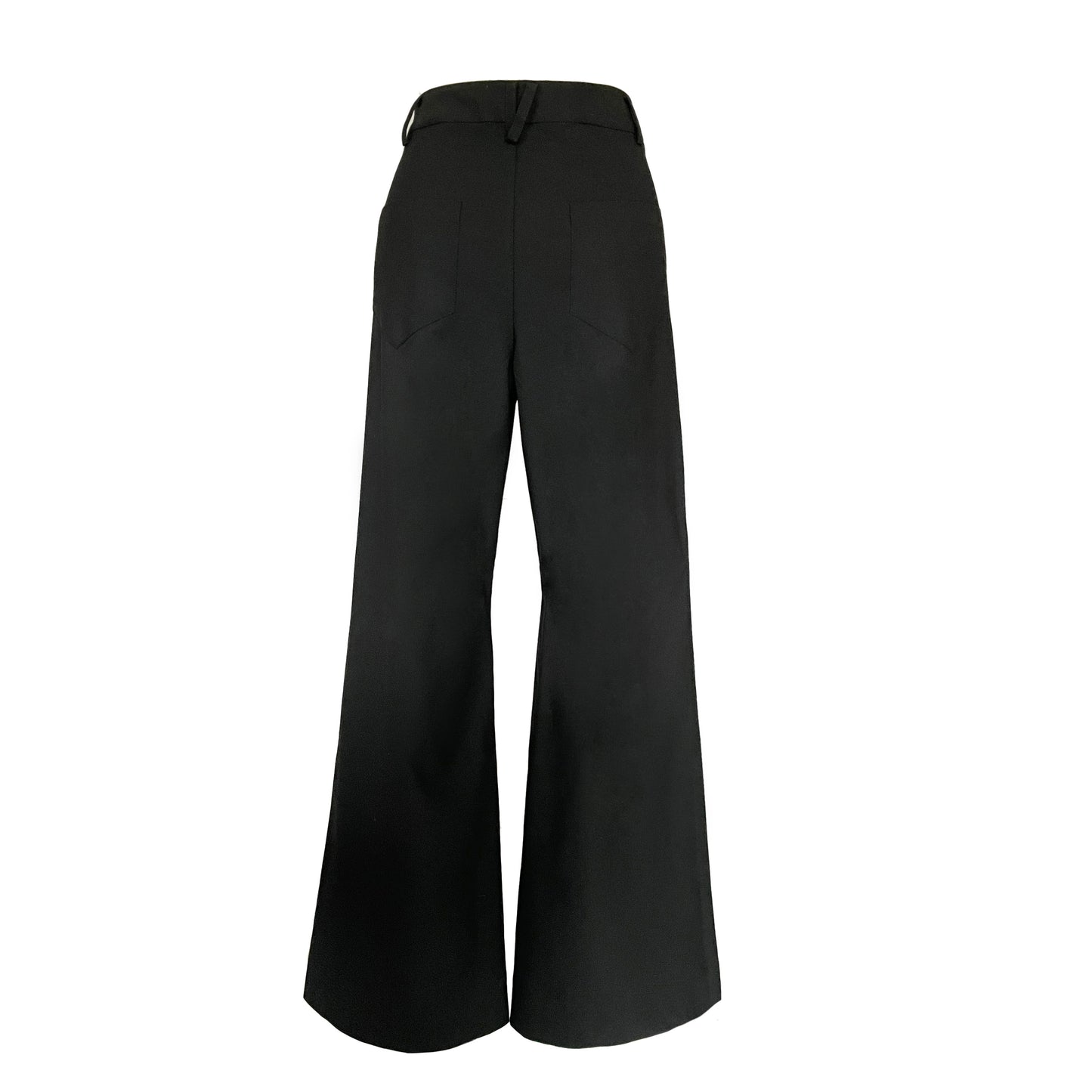 WOOL BOOTCUT TROUSERS BLACK